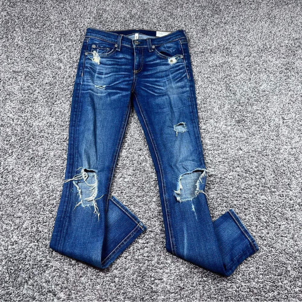 Rag & Bone Capri Skinny Jeans Distressed Womens  Size 25